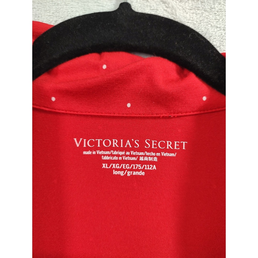 Victoria's Secret Red Polka Dot Modal Pajama Set XL Long Button Front Pockets - Picture 3 of 10